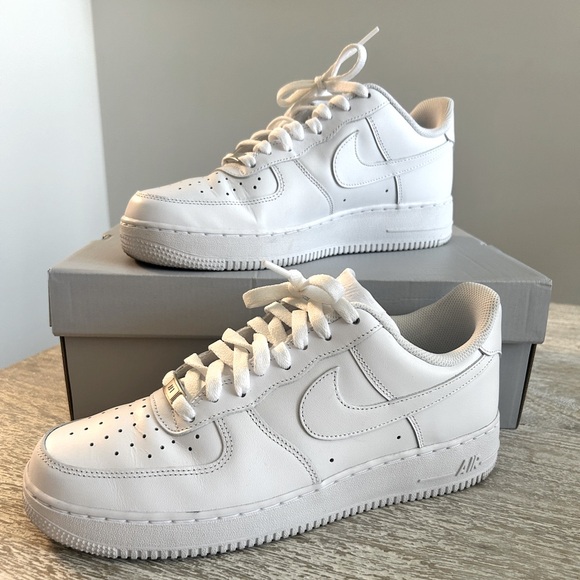 Nike Air Force One White Size 10 good condition Only Worn Twice - Picture 1 of 5